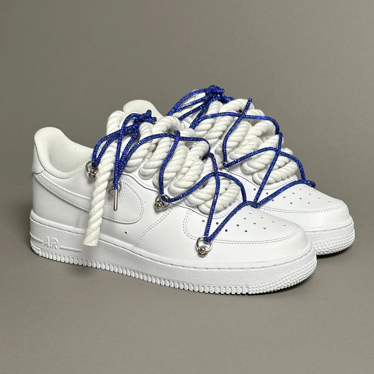 Nike Air Force 1 White “Ropes Laces White” Swarovski Elastic