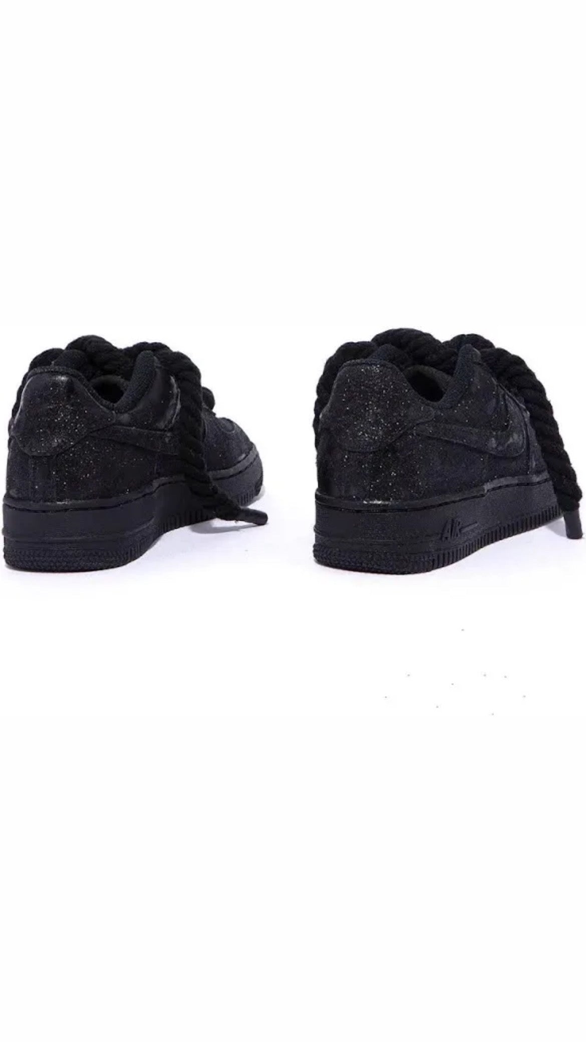 Nike Air force 1 Black Glitter Ropes