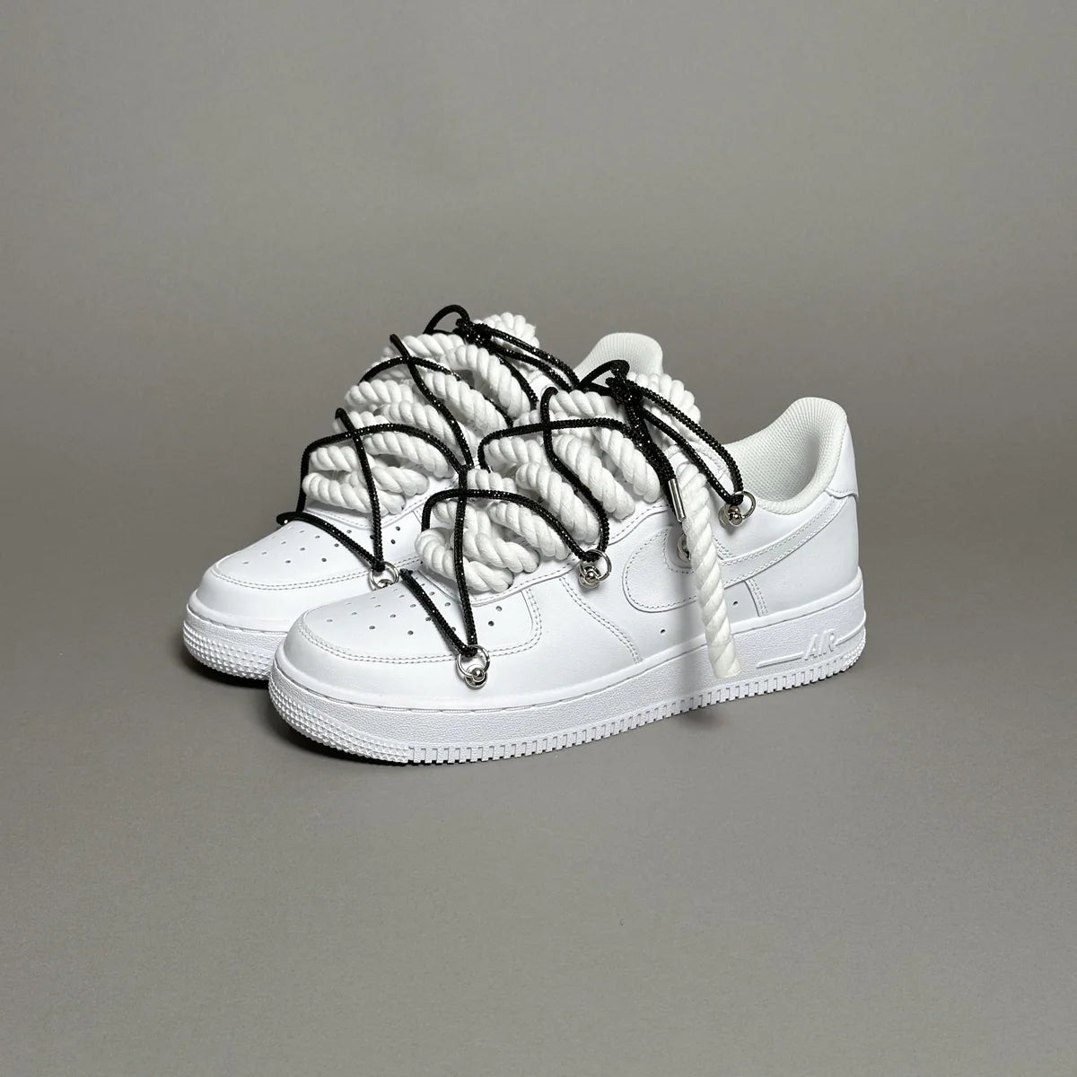 Nike Air Force 1 White “Ropes Laces White” Swarovski Elastic