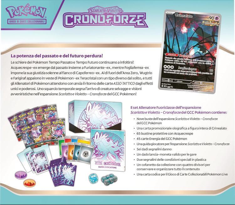 Pokemon GCC Set Allenatore Fuoriclasse Scarlatto e Violetto Cronoforze Acquecrespe