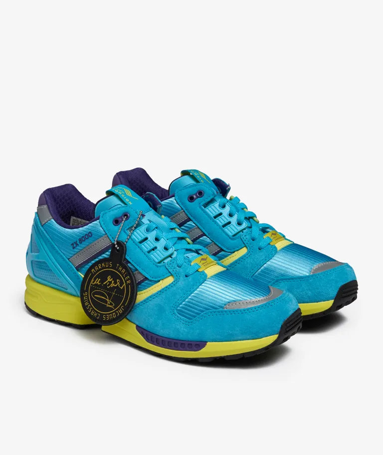 adidas ZX 8000 Consortium Blue Glow vista angolata destra

