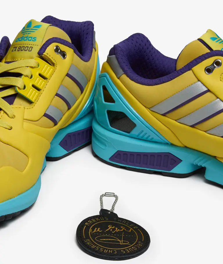 Dettaglio materiali adidas ZX 8000 Consortium Yellow Blue Glow