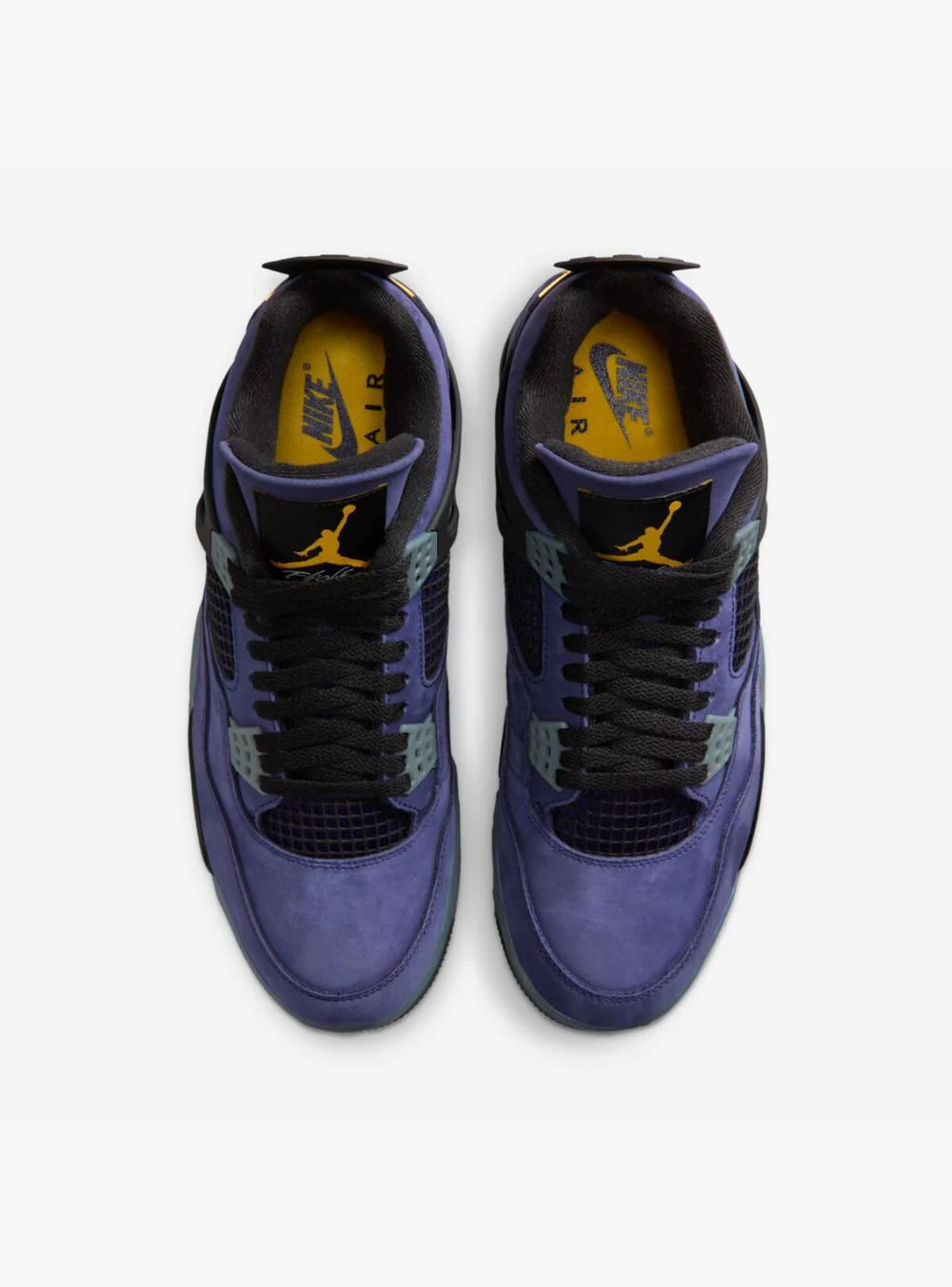 Air Jordan 4 Retro Lakers vista dall’alto