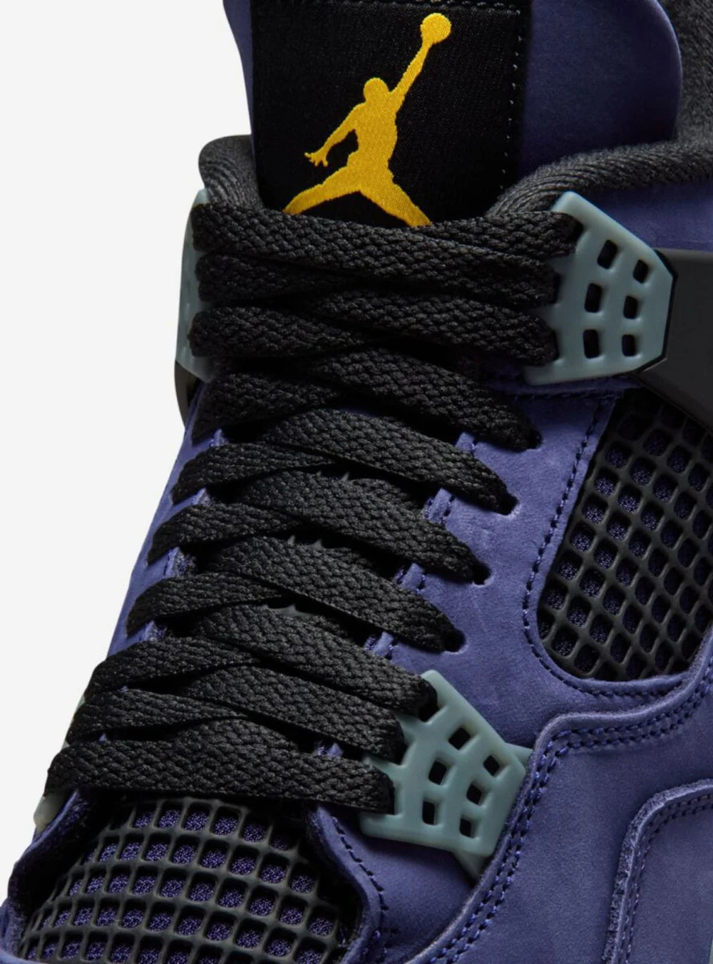 Dettaglio lacci Air Jordan 4 Retro Lakers