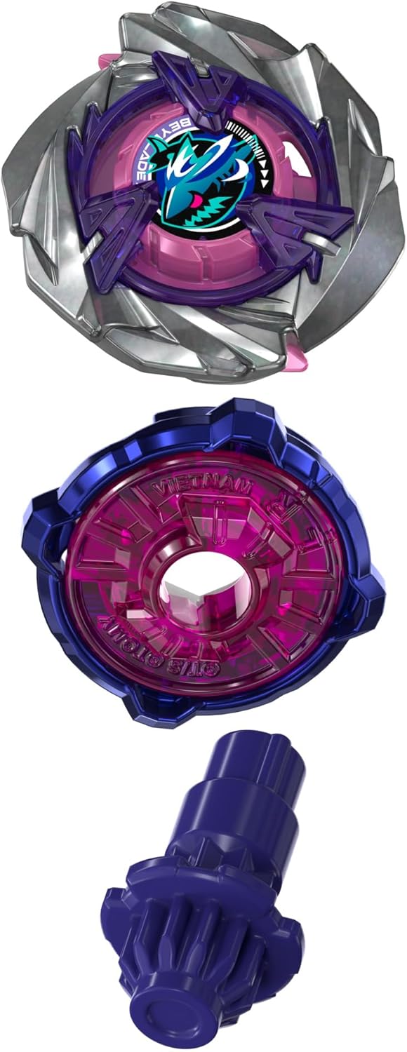 Close-up of Beyblade X Scale Shark 4-50UF blade Parts