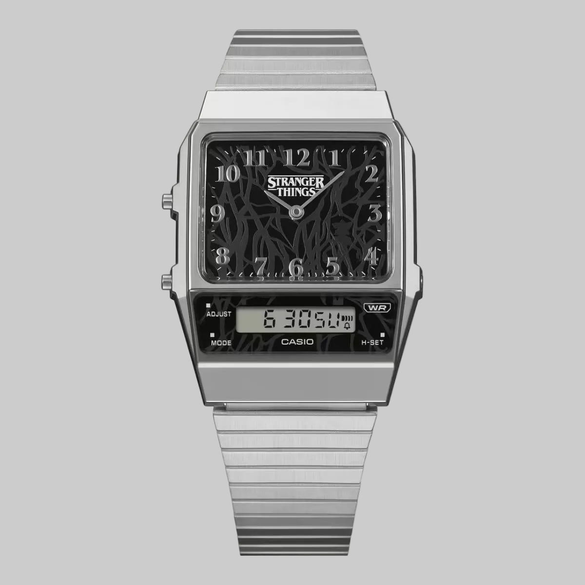 Casio × Stranger Things AQ-800EST vista frontale

