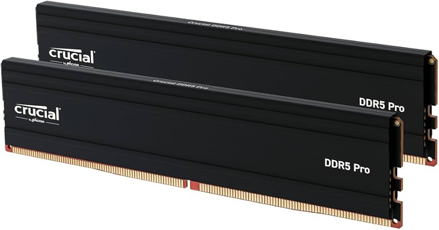Crucial DDR5 32GB 6000MHz CL48 kit RAM vista angolata