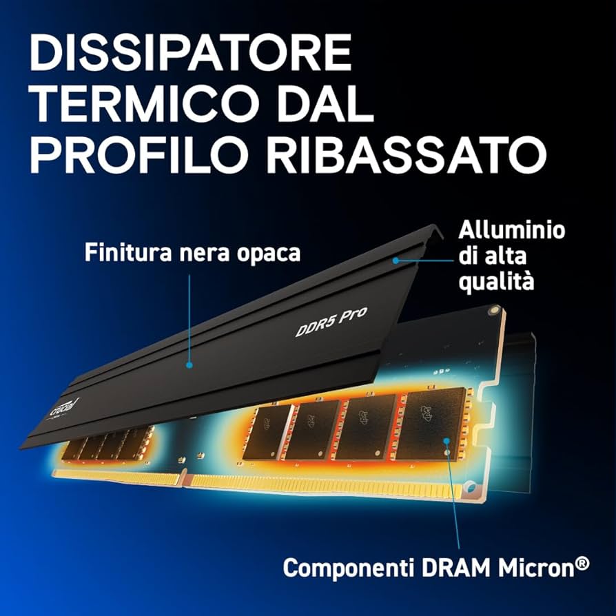 Dissipatore RAM Crucial DDR5 6000MHz CL48