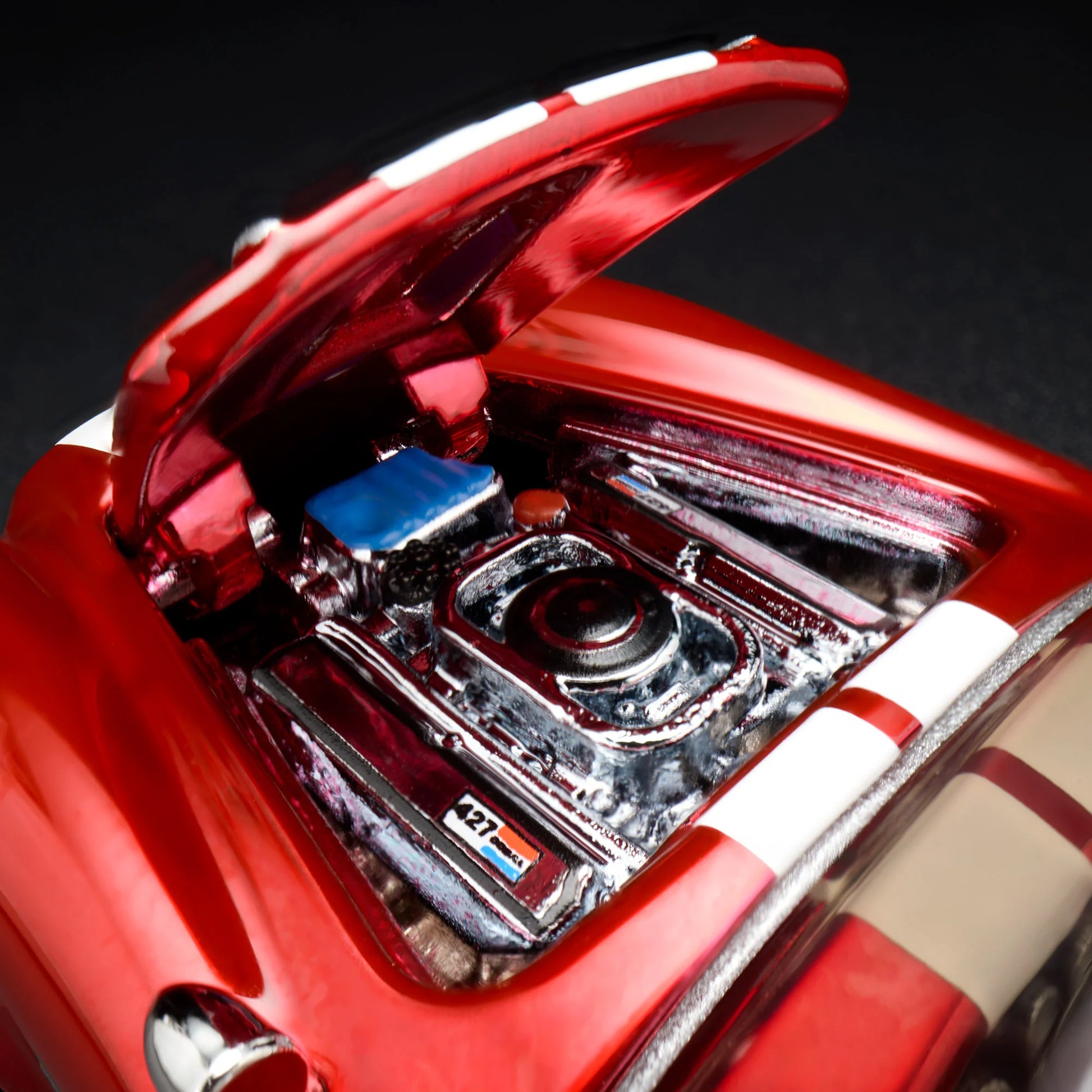 Engine Close-up of Hot Wheels 1965 Shelby Cobra 427 S/C RLC model
