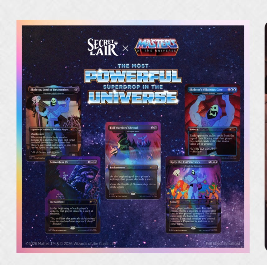 Magic Secret Lair x Masters of the Universe Nyah-Ha-Ha Foil Edition collectible set