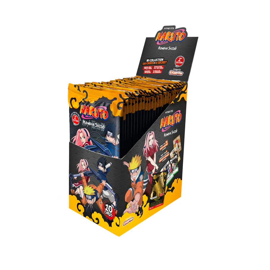 Naruto Mythos TCG 2ND Edition booster box angled view