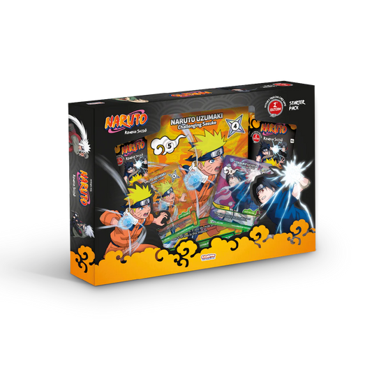 Naruto Mythos TCG Starter Pack Naruto & Sasuke vista frontale

