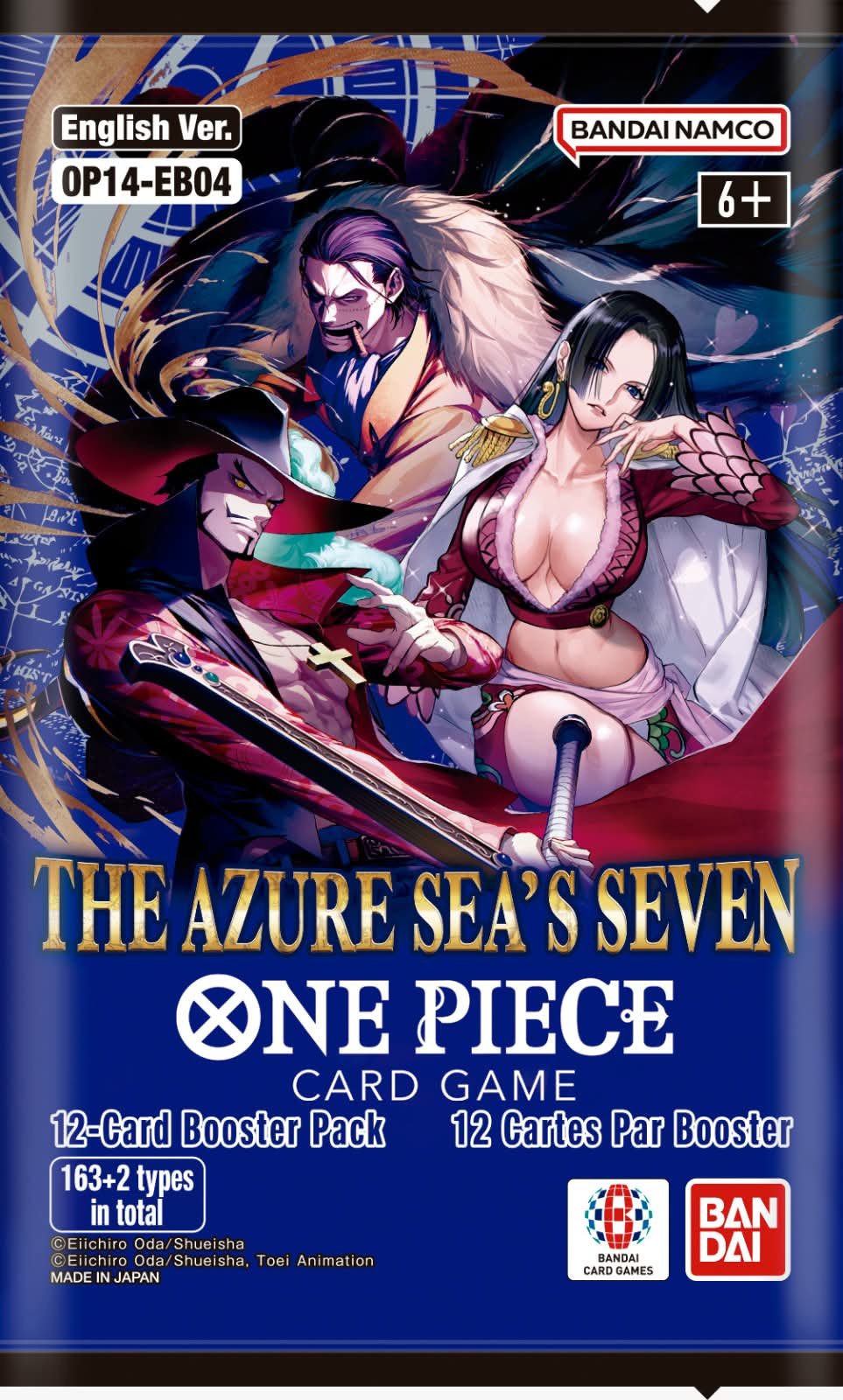 One Piece Card Game OP-14 booster pack Azure Sea’s Seven artwork