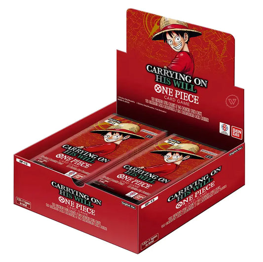 One Piece OP-13 Carrying On His Will display packaging
