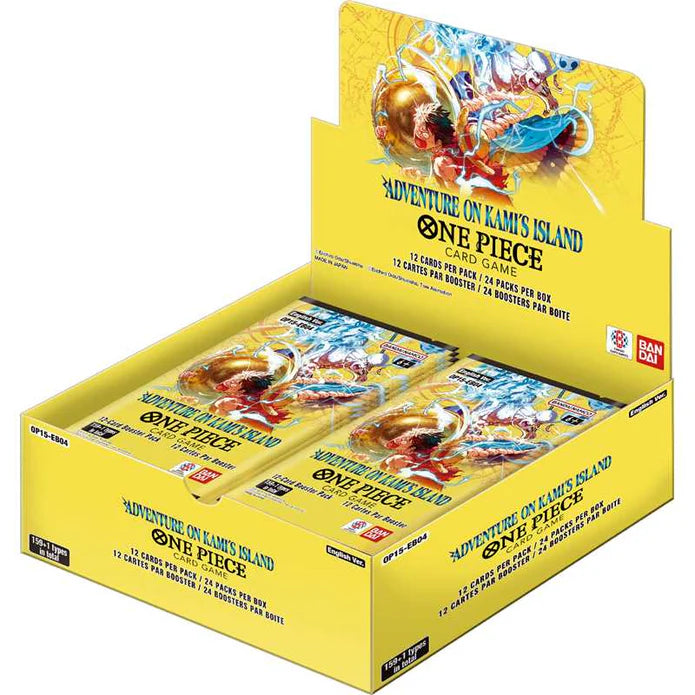 One Piece Card Game OP-15 EB-04 Island of God display angled view