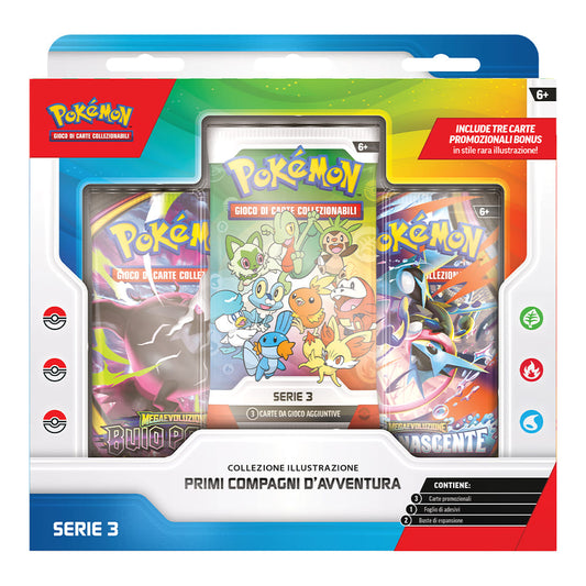 Pokémon Collezione Illustrazione Primi Compagni d’Avventura Serie 3 vista frontale