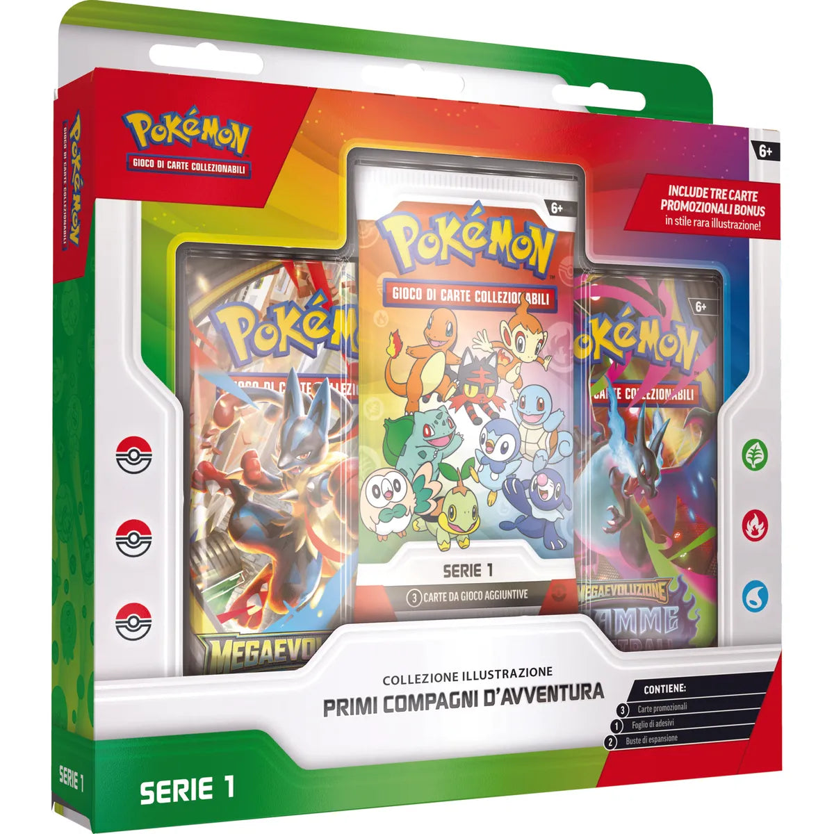 Pokémon GCC Collezione Illustrazione Primi Compagni d’Avventura vista angolata
