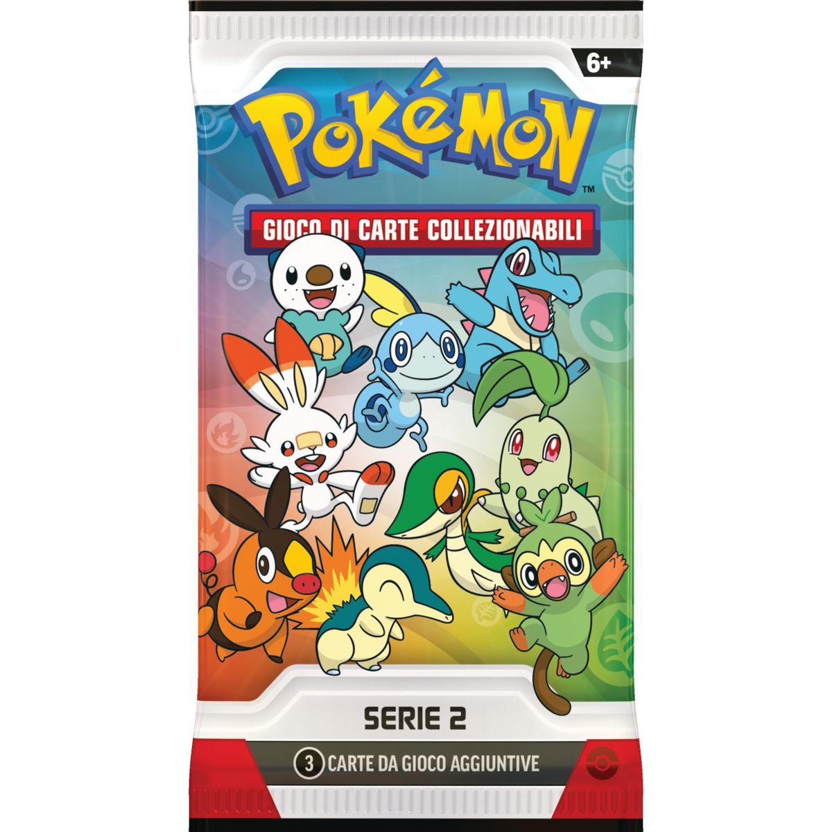 Dettaglio fronte Booster pack incluso Pokémon Collezione Illustrazione Serie 2
