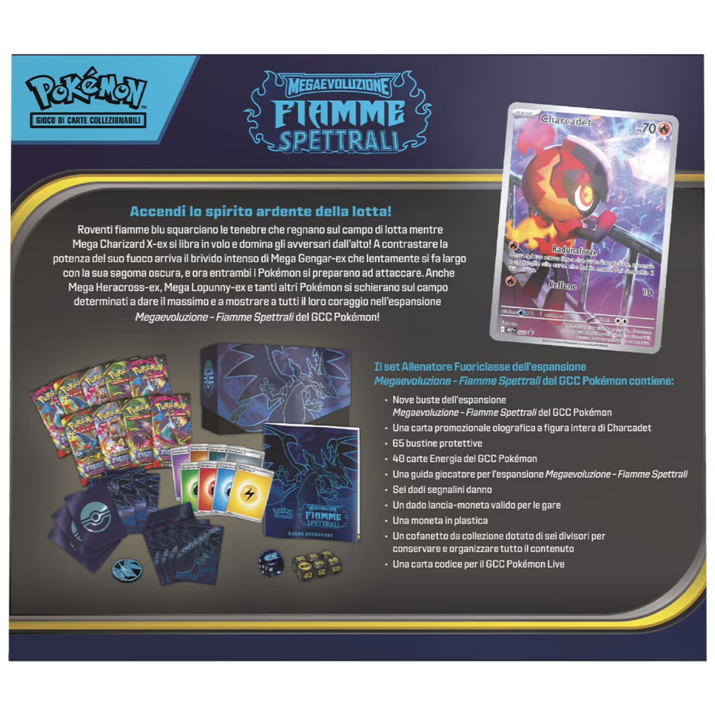 Pokémon GCC Set Allenatore Fuoriclasse Megaevoluzione Fiamme Spettrali - Retro