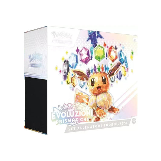 Pokémon GCC Set Allenatore Fuoriclasse Scarlatto e Violetto Evoluzioni Prismatiche vista diagonale