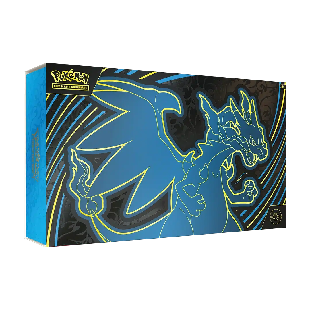 Pokémon GCC Collezione Ultra Premium Fiamme Spettrali Mega Charizard X-ex Vista Angolata