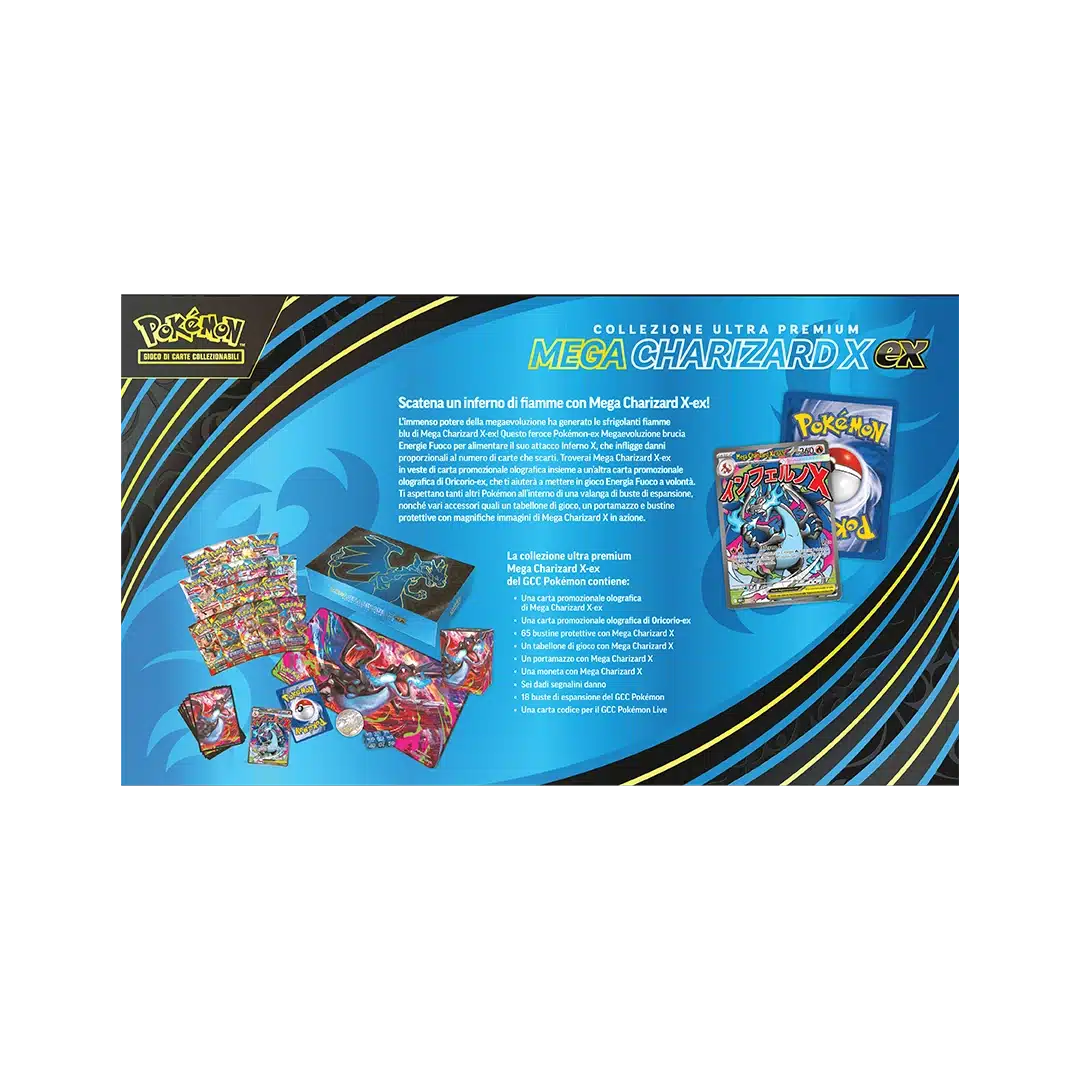 Pokémon GCC Collezione Ultra Premium Fiamme Spettrali Mega Charizard X-ex Retro