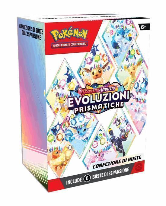 Bundle Pokémon Scarlatto & Violetto Evoluzioni Prismatiche 6 bustine vista frontale