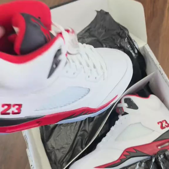 Air Jordan 5 Retro Fire Red Black Tongue 2025 unboxing