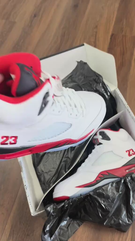 Air Jordan 5 Retro Fire Red Black Tongue 2025 unboxing