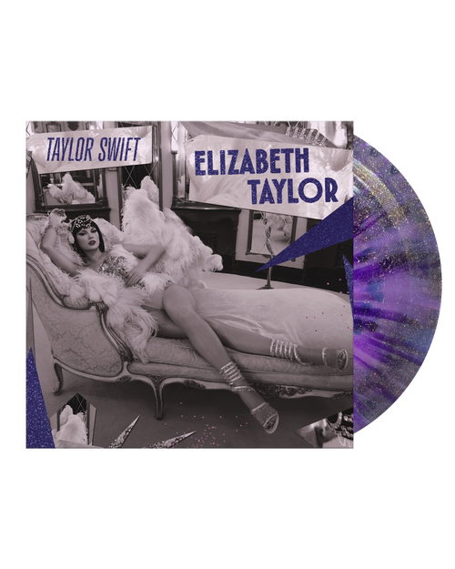 Taylor Swift x Elizabeth Taylor Cry My Eyes violet glitter 7 inch vinyl front cover

