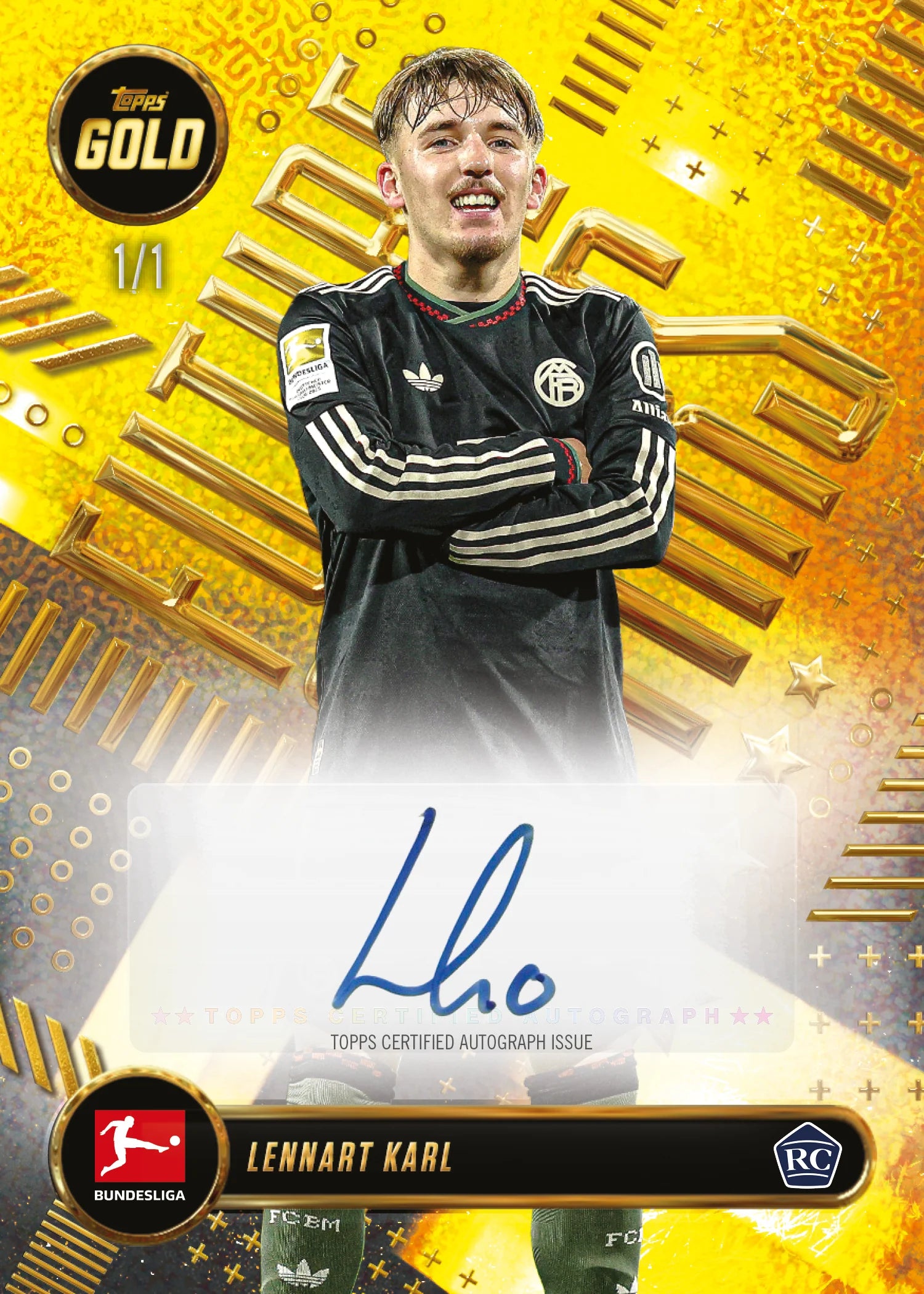 Topps Bundesliga Gold 2026 trading cards close-up