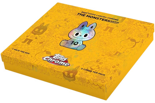 Topps Chrome Labubu 10th Anniversary 2025 box angled view