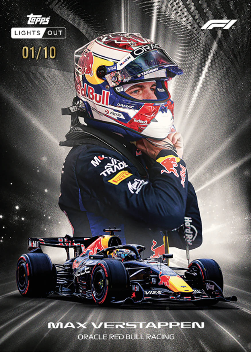 Close-up of Topps Formula 1 Lights Out 2026 Max Verstappen’s card