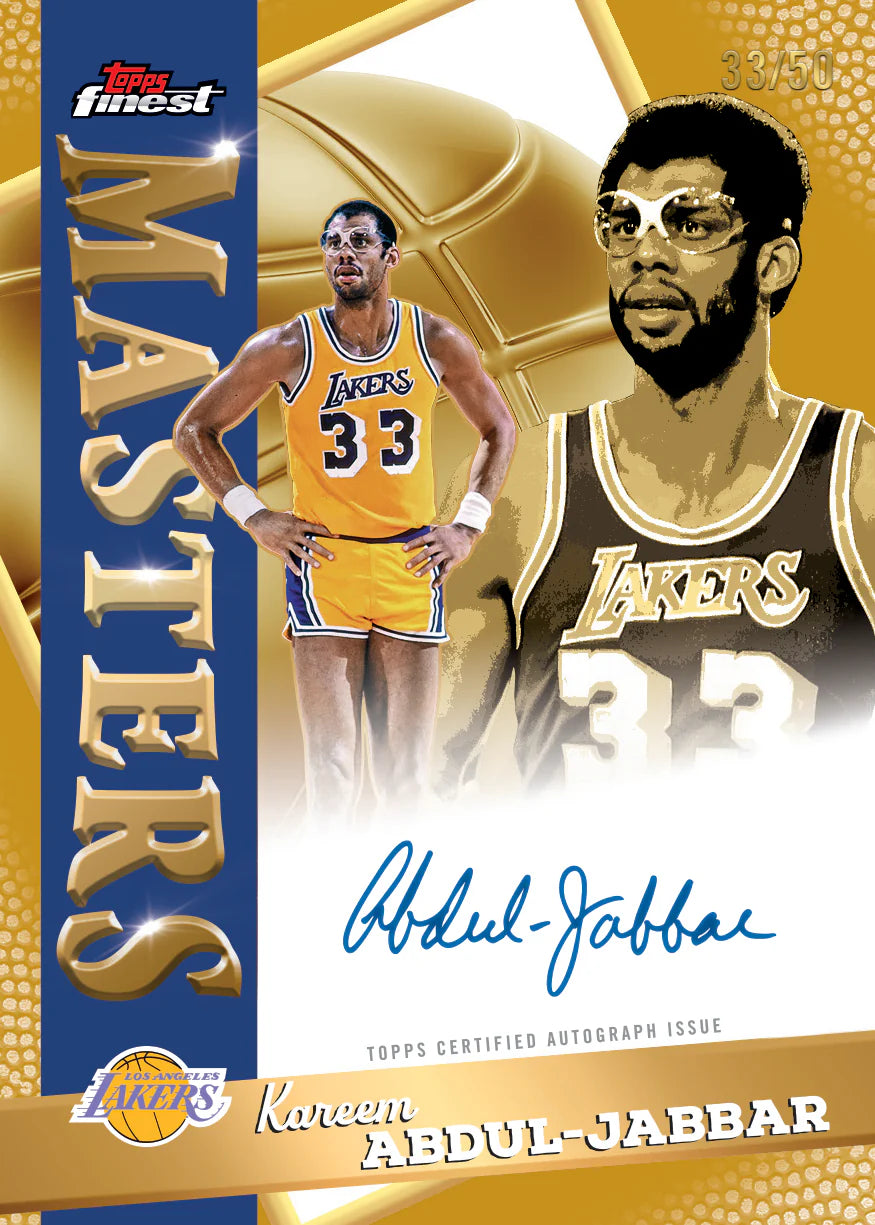 Close-up of Topps Finest 2025-26 Basketball jabbar’s card