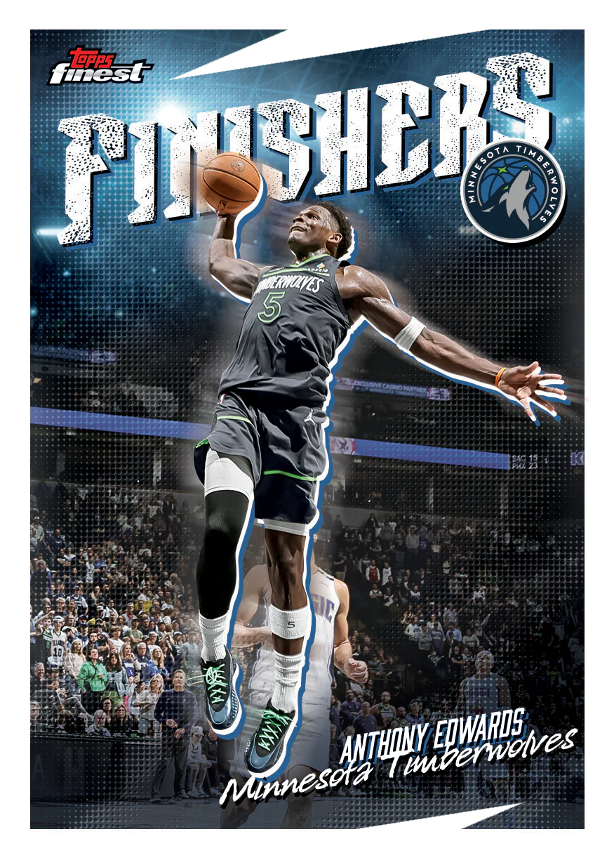 Close-up of Topps Finest 2025-26 Basketball Edwards’s card
