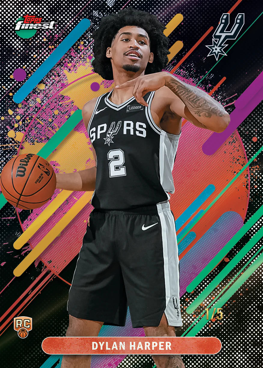 Close-up of Topps Finest 2025-26 Basketball Harper’s card